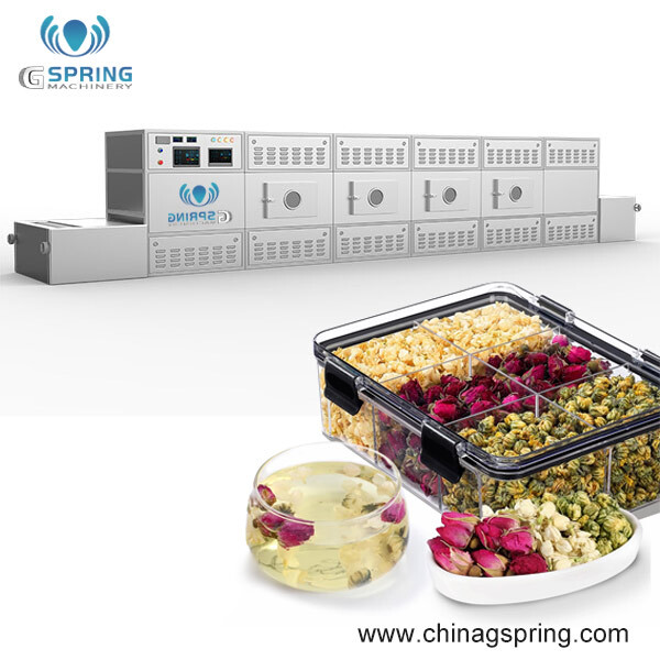 Industrial Tunnel Microwave Flower Tea Drying Sterilizing Machine - Color: Silver
