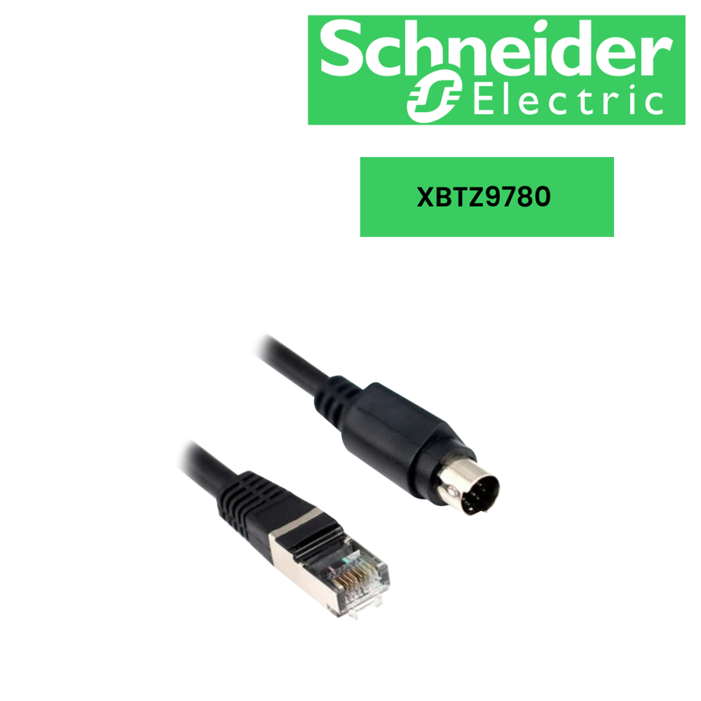 XBTZ9780-Uni-Telway/Modbus serial link - L = 2.5 m - 1 male mini DIN + 1 RJ45