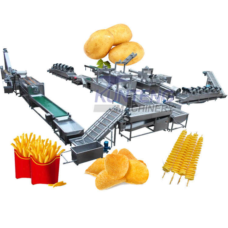 Deep Frying French Fries Full Set Production Line
