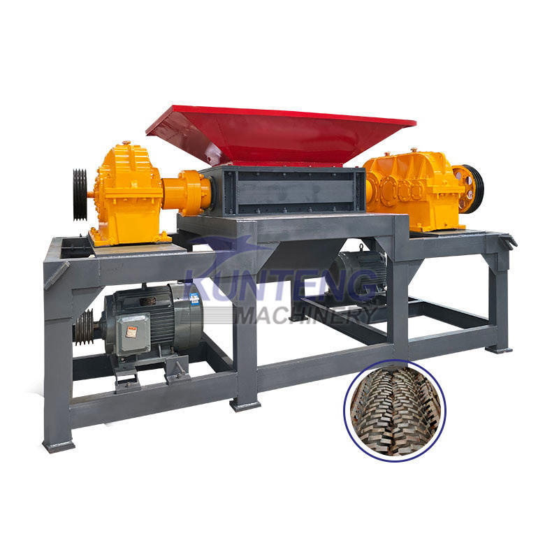 Double Shaft Shredder Machine Construction waste crushing processing metal shredder garbage processing line