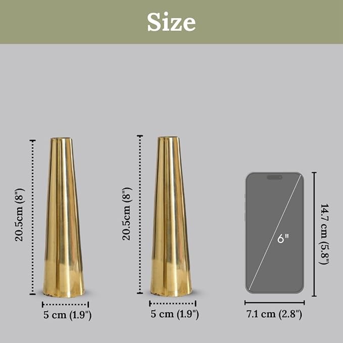 Iron Golden Metal Slim Vase