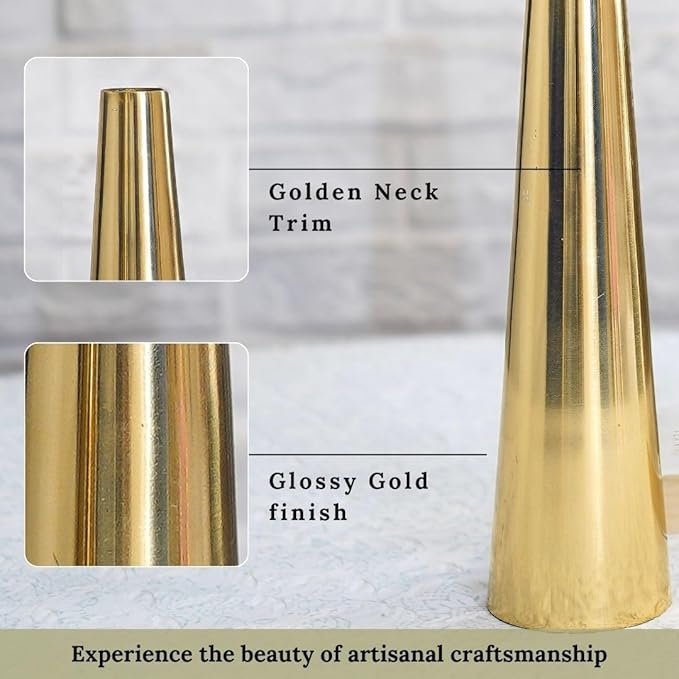 Iron Golden Metal Slim Vase