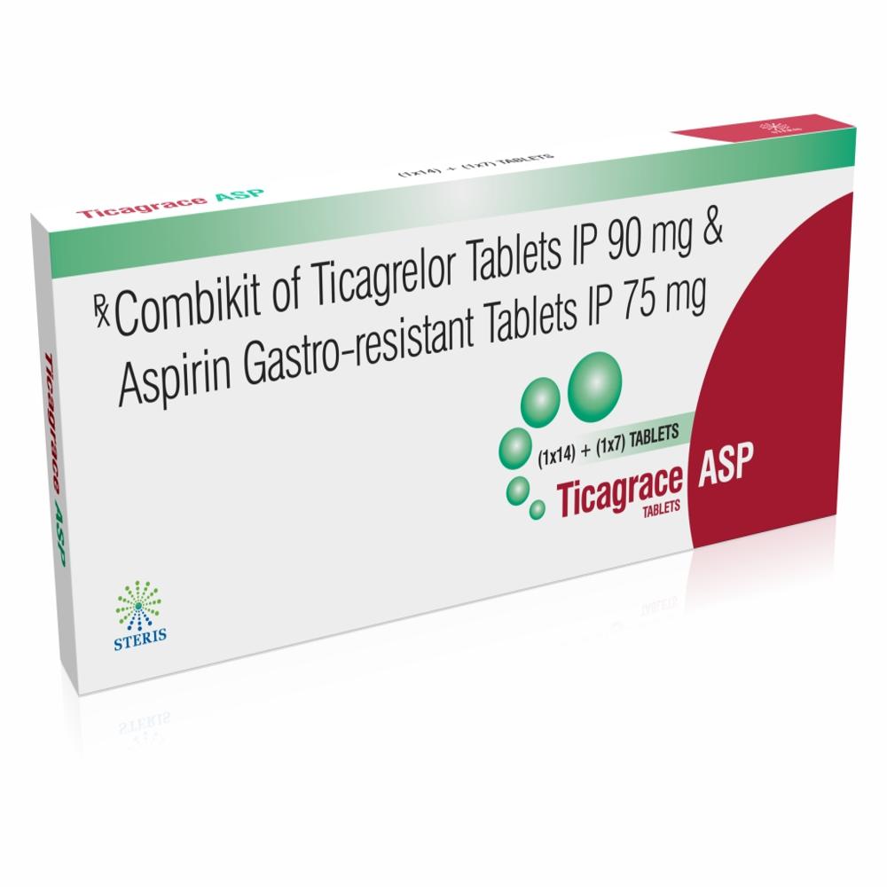 Combikit of Ticagrelor Tablets 90mg & Aspirin Gastro-resistant 75mg