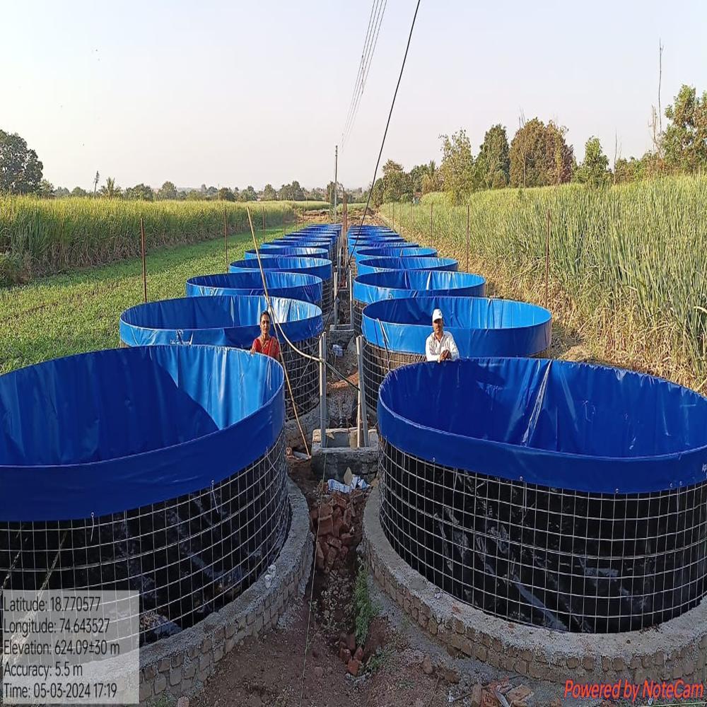 Biofloc Fish Farming Tank 8 Diameter 1150 Gsm (40001 Liter ) - Color: Black