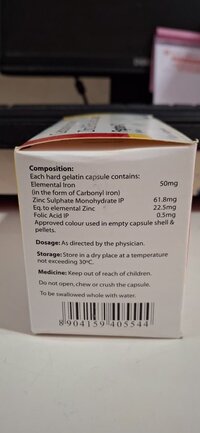 CARBONYL IRON + ZINC + FOLIC ACID CAPSULES