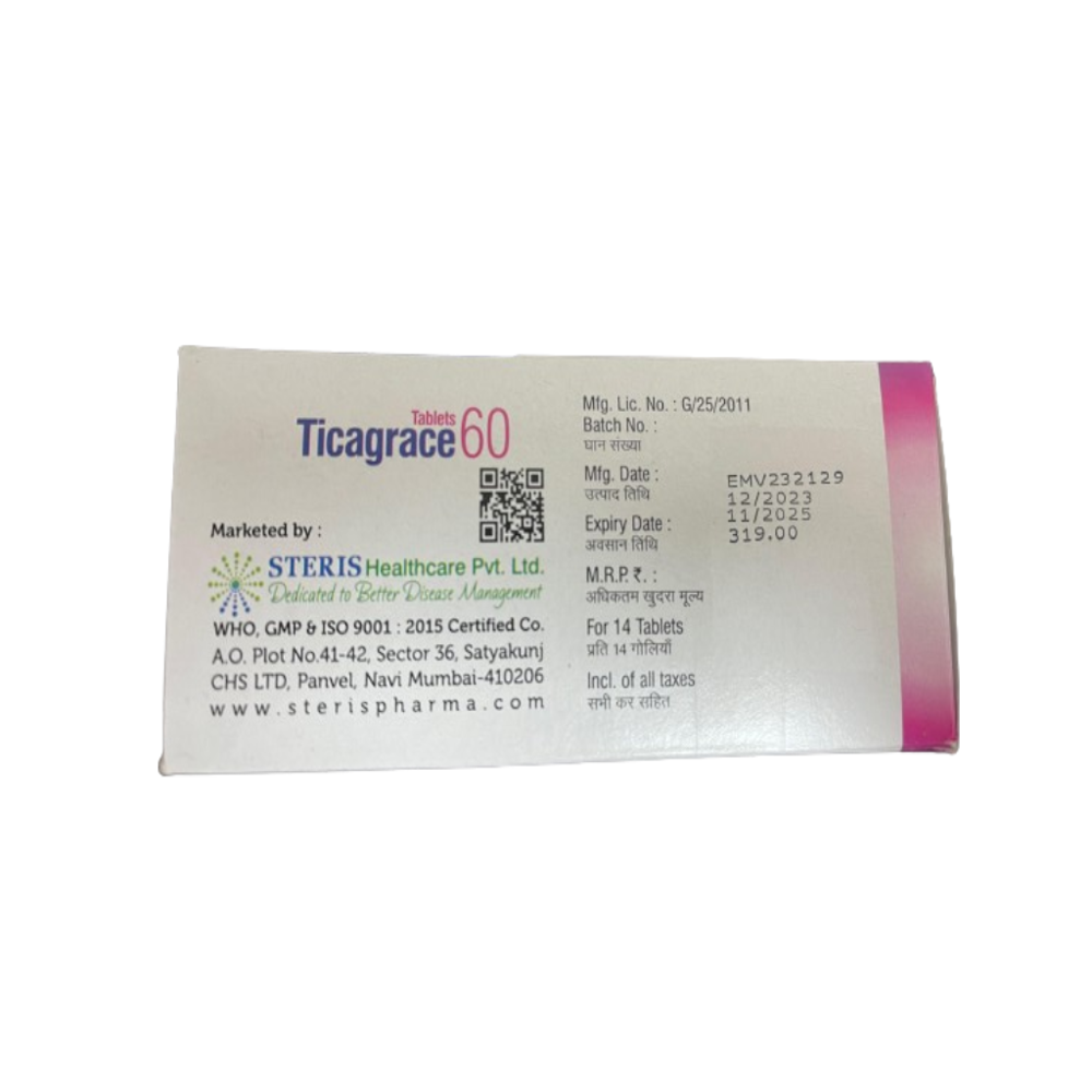 Ticagrelor (60mg) - Drug Type: General Medicines