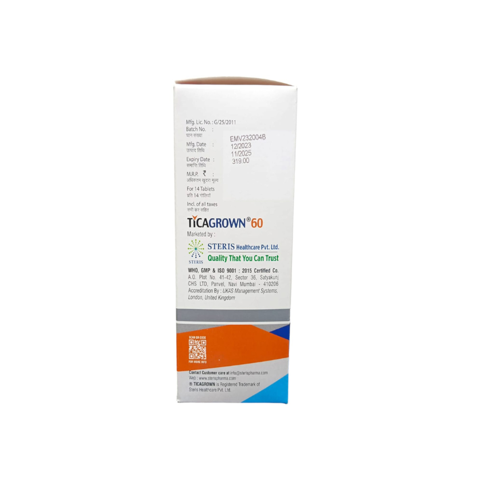 Ticagrelor (60mg) - Drug Type: General Medicines