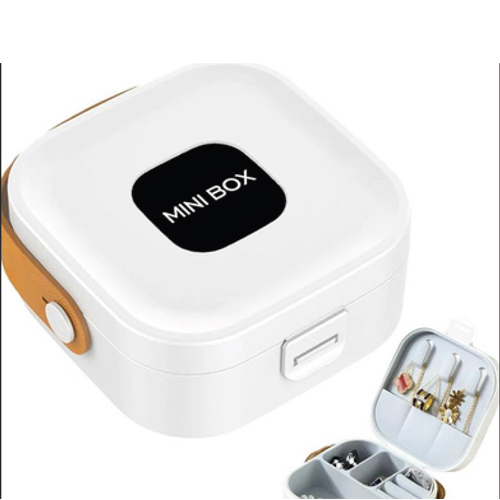 Mini Box Jewelry Organizer - Color: White