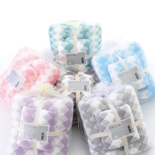 2Pcs Stripes Towel Set - Color: Multicolor