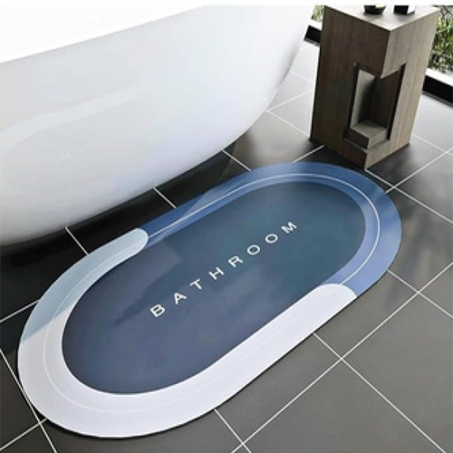 Bathroom Rubber Doormat - Color: Blue