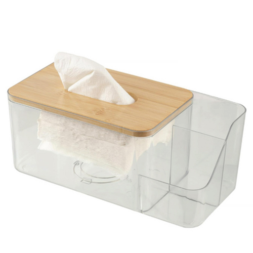 Multipurpose Tissue Holder With 2 Remote Compartment - Color: White