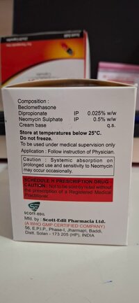 BECLOMETAHSONE DIPROPIONATE + NEOMYCIN CREAM 15 GM