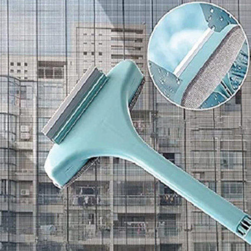 2 In 1 Mesh Cleaning Wiper With Brush - Color: Green