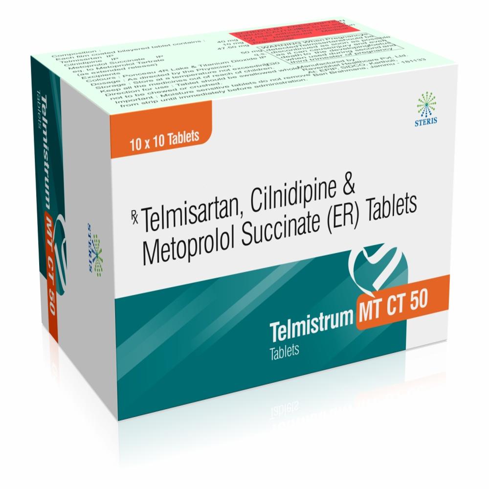 Telmisartan (40Mg), Cilnidipine (10Mg),& Metoprolol (Er) 50Mg - Dosage Form: Tablets