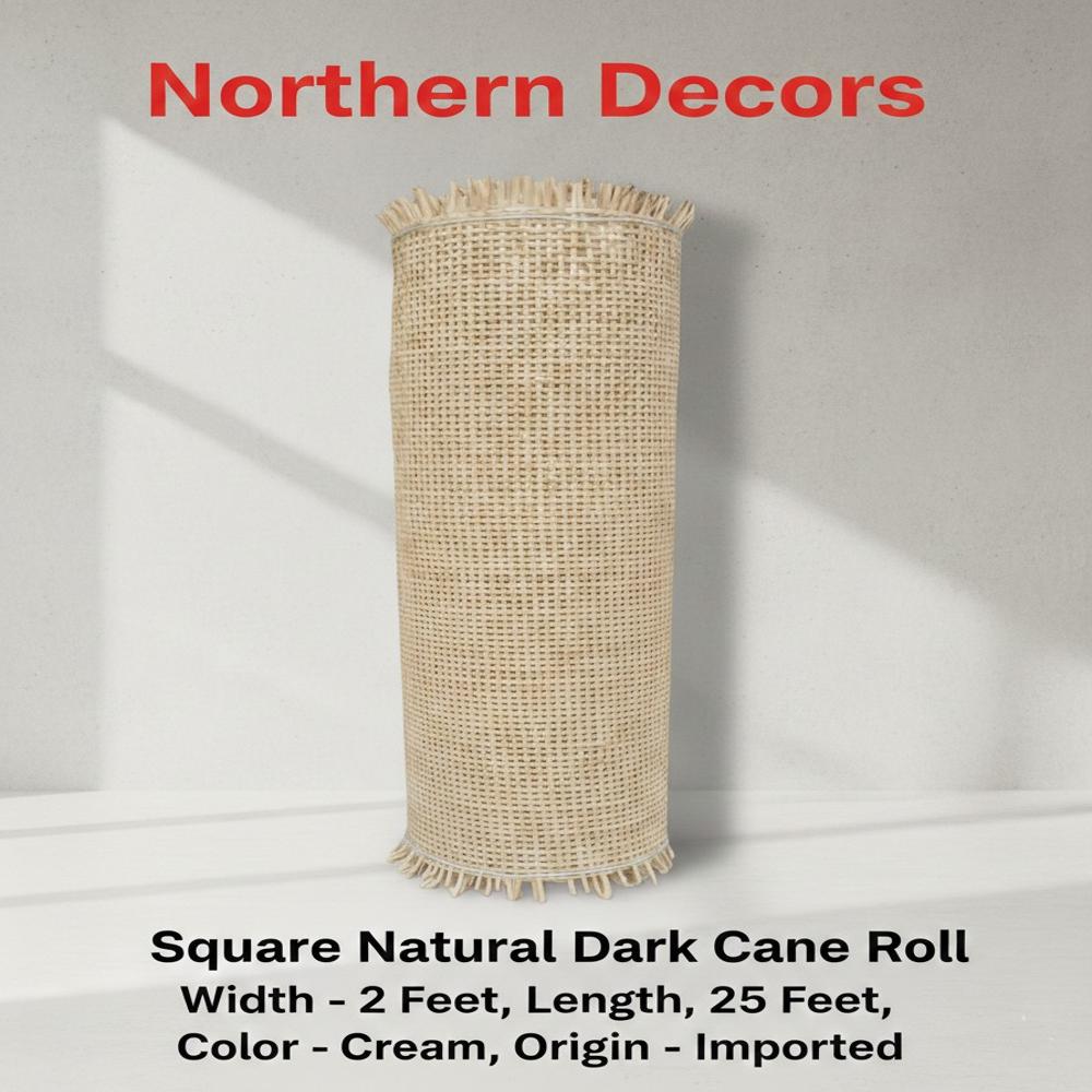 Natural Rattan Cane Webbing Roll - Color: Dark Brown