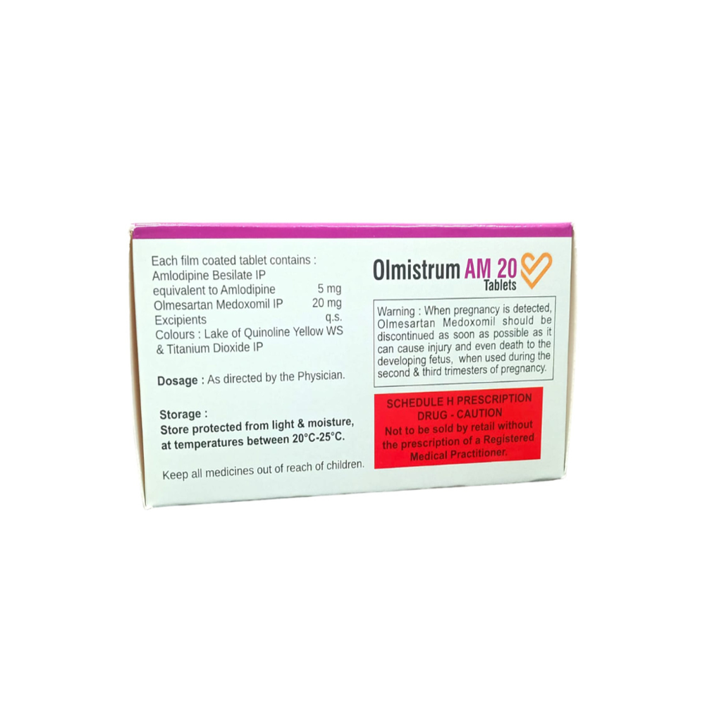 Olmesartan (20mg), Amlodipine (5mg),