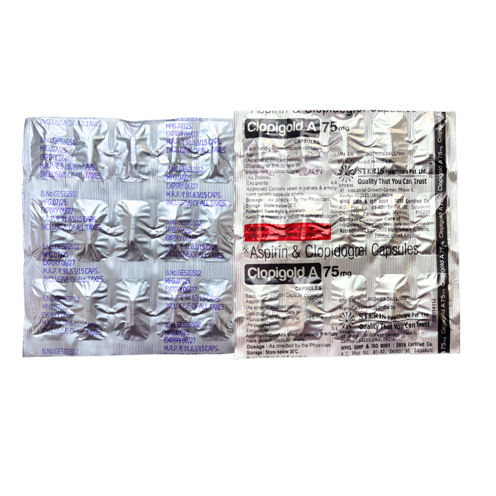 Aspirin & Clopidogrel 75mg