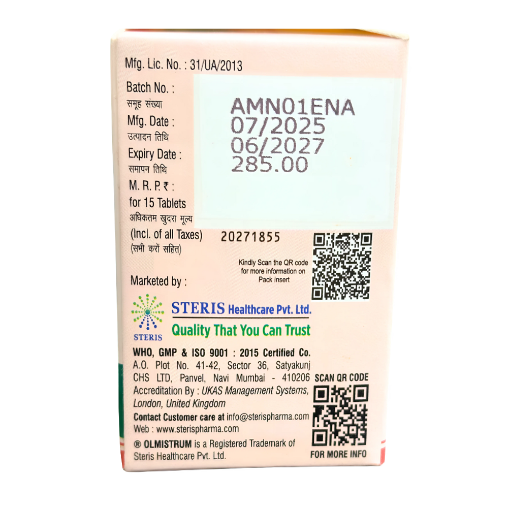 Olmesartan (40mg), Amlodipine (5mg)