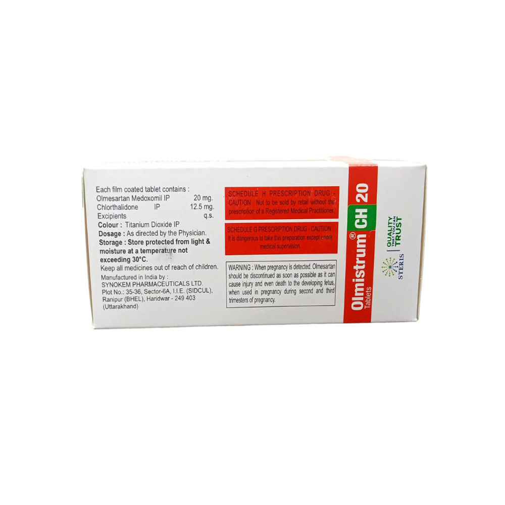 Olmesartan (20mg), Chlorthalidone (12.5mg)