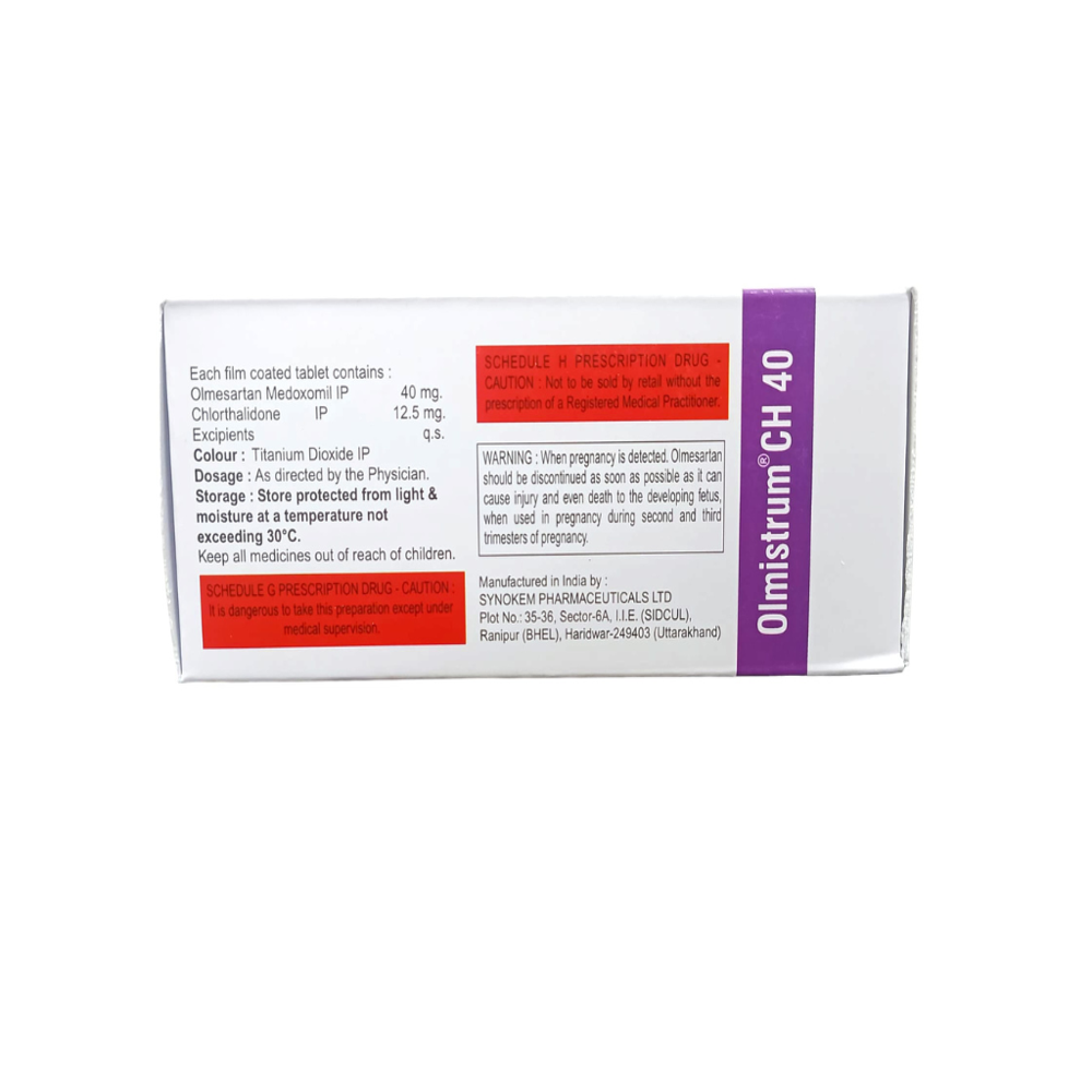 Olmesartan Medoxomil 40 mg and Chlorthalidone 12.5 mg