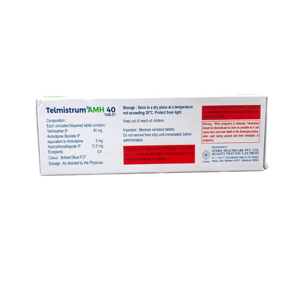 Telmisartan 40mg + Amlodipine 5mg + HCTZ 12.5mg