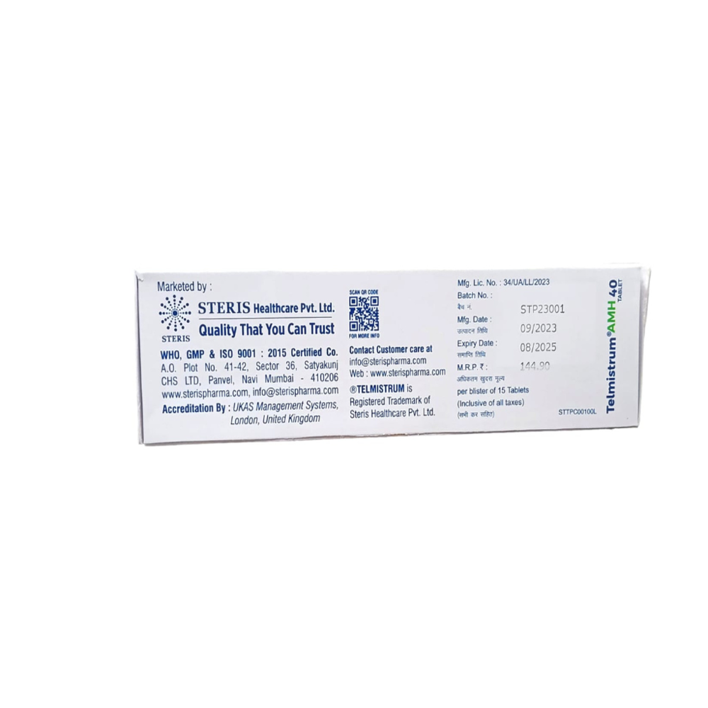 Telmisartan 40mg + Amlodipine 5mg + HCTZ 12.5mg