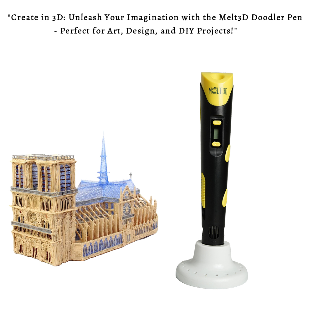 Melt3d The Doodler Smart 3d Drawing Pen For Kids And Adults Crafting Art And Diy Fun - Color: Black-yellow/world Map