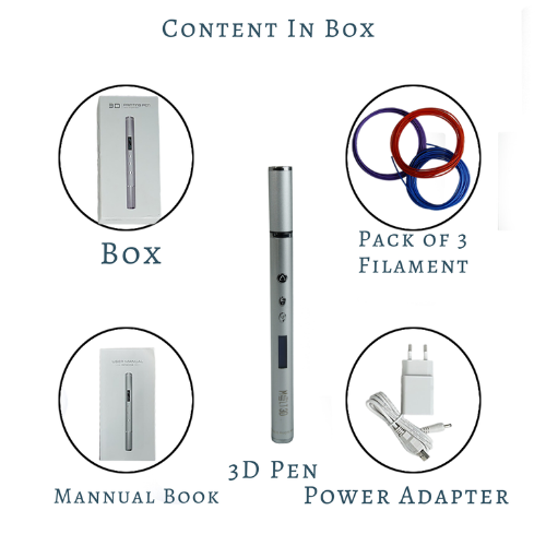 The Artisan Worlds Slimmest 3d Pen With Metal Housing And Oled Screen - Color: Silver/black