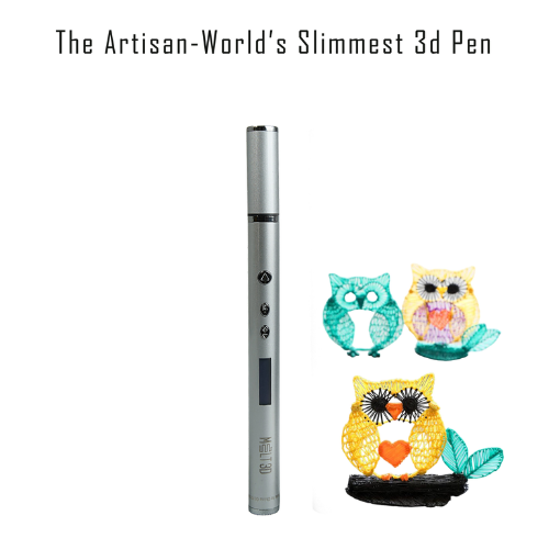 The Artisan Worlds Slimmest 3d Pen With Metal Housing And Oled Screen - Color: Silver/black