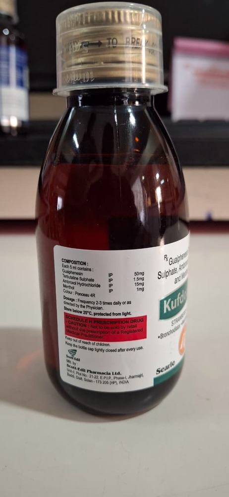 GUAIPHENESIN + TERBUTALINE SULPHATE + AMBROXOL HCL + MENTHOL SYP 100 ML