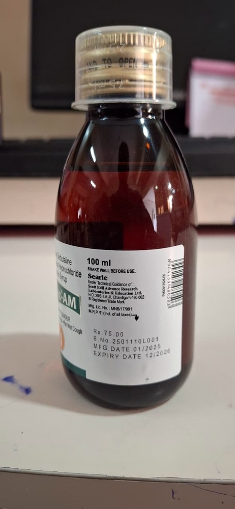 Guaiphenesin + Terbutaline Sulphate + Ambroxol Hcl + Menthol Syp 100 Ml - Drug Type: General Medicines