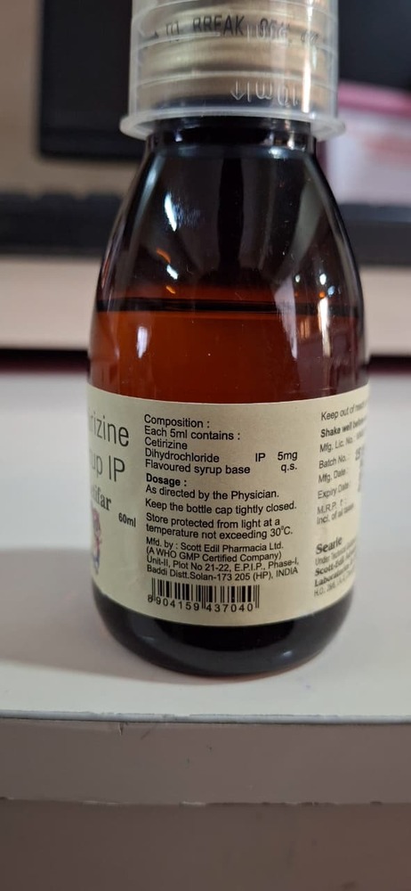 Cetrizine Syrup 60 Ml - Drug Type: General Medicines