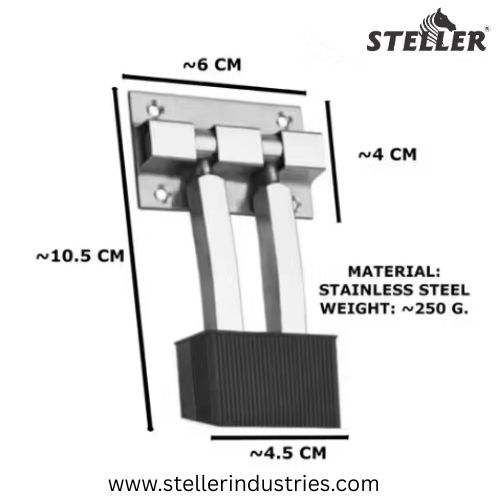 Door stopper double square 12mm heavy