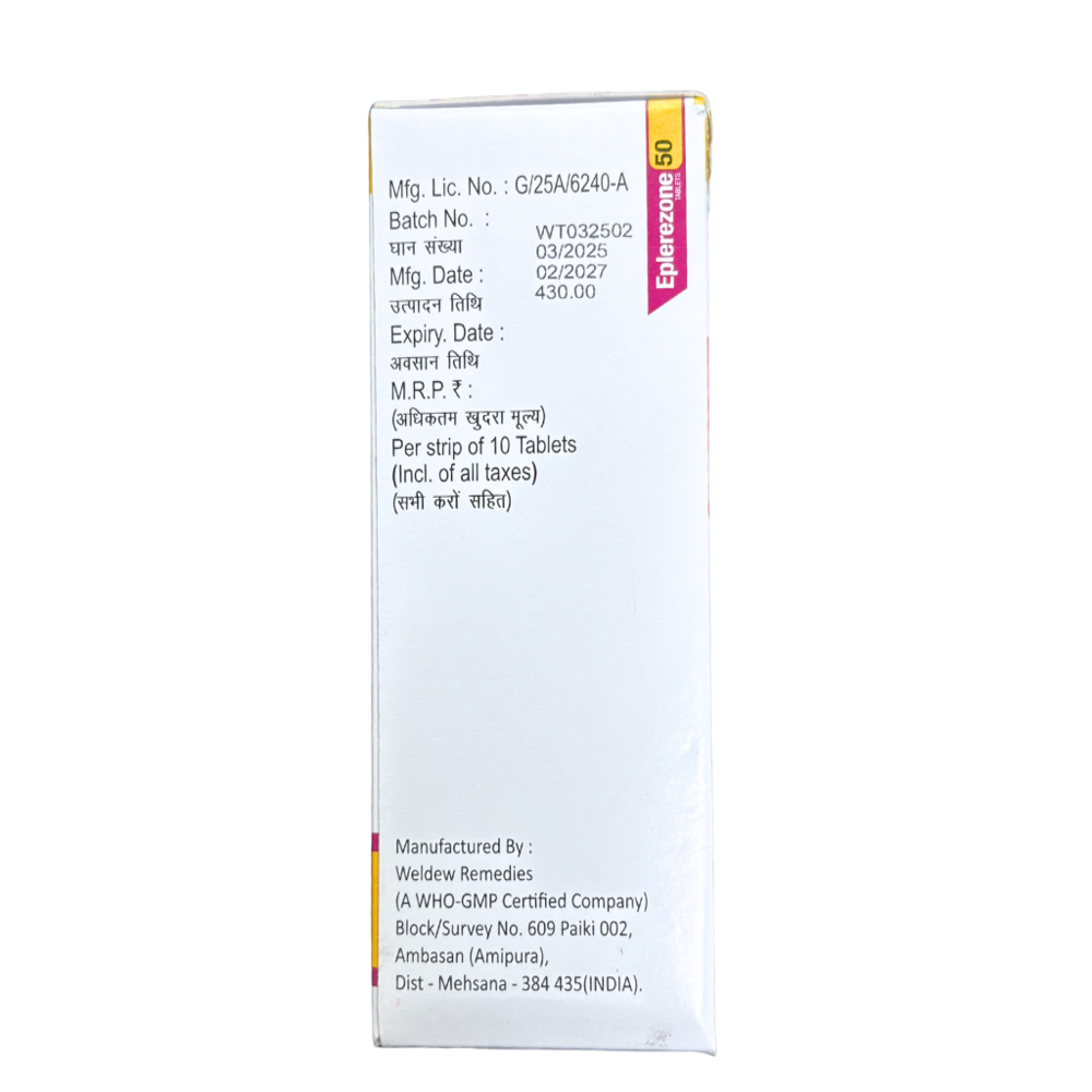 Eplerenone (50mg) - Drug Type: General Medicines