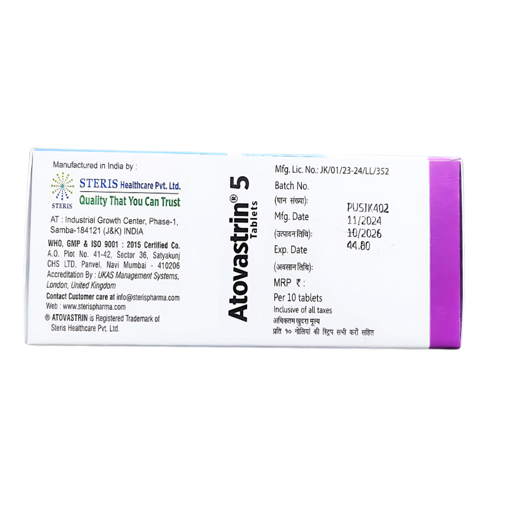 Atorvastatin 5 Mg - Drug Type: General Medicines