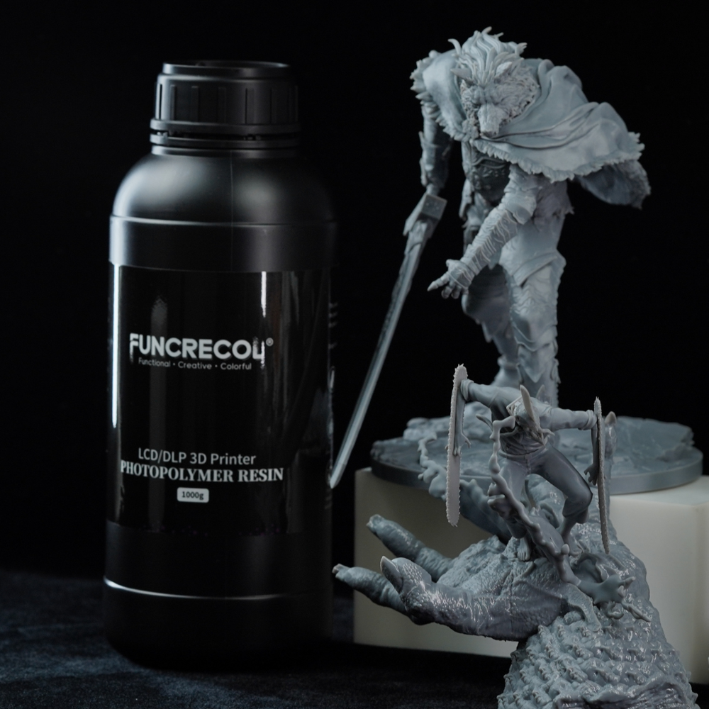 Funcrecol Basic Water Washable Grey 3d Printer Resin For Lcd & Dlp 3d Printers Easy To Use & Clean High Precision 405nm Uv Curing Photopolymer Resin - Grade: Industrial Grade