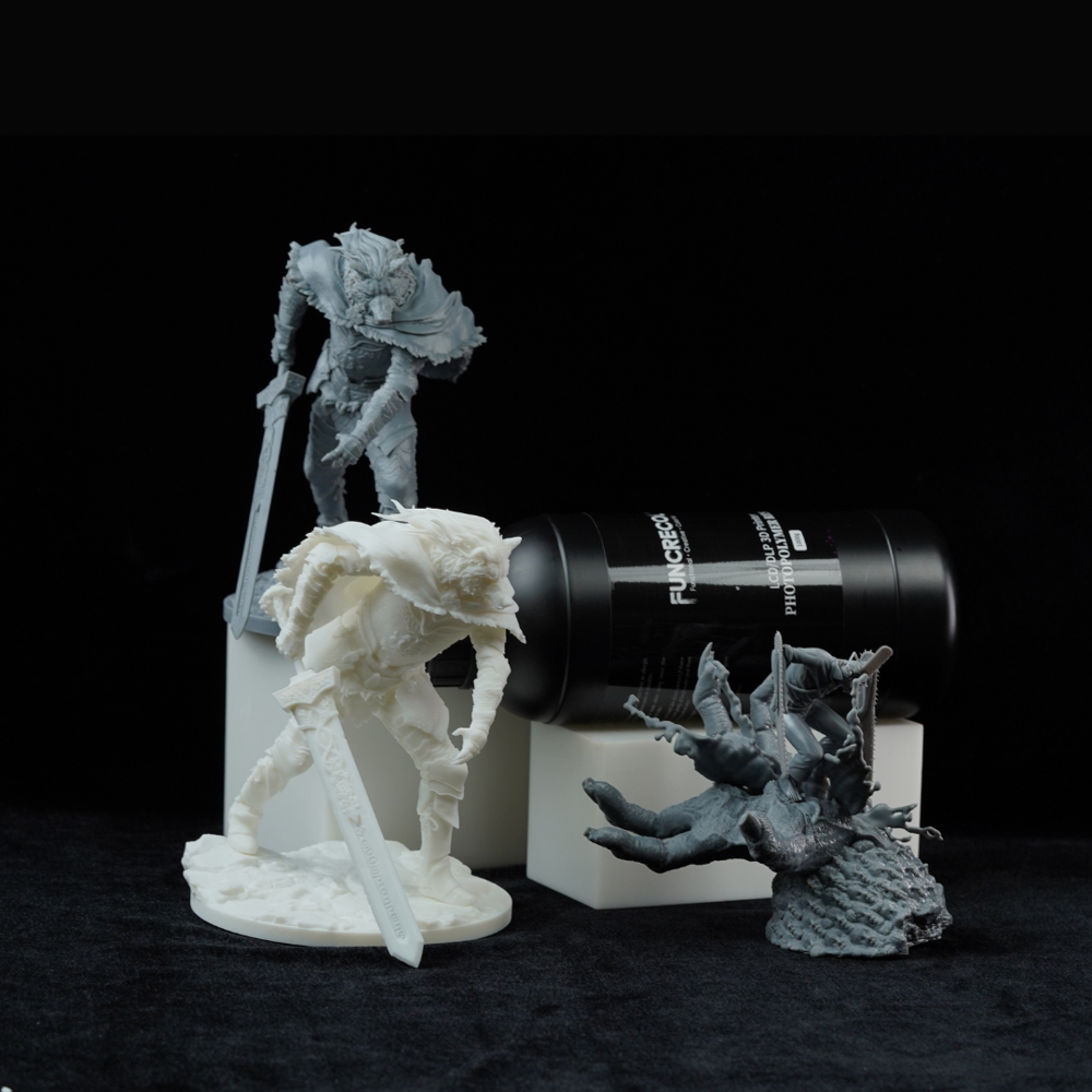 Funcrecol Basic Water Washable Grey 3d Printer Resin For Lcd & Dlp 3d Printers Easy To Use & Clean High Precision 405nm Uv Curing Photopolymer Resin - Grade: Industrial Grade