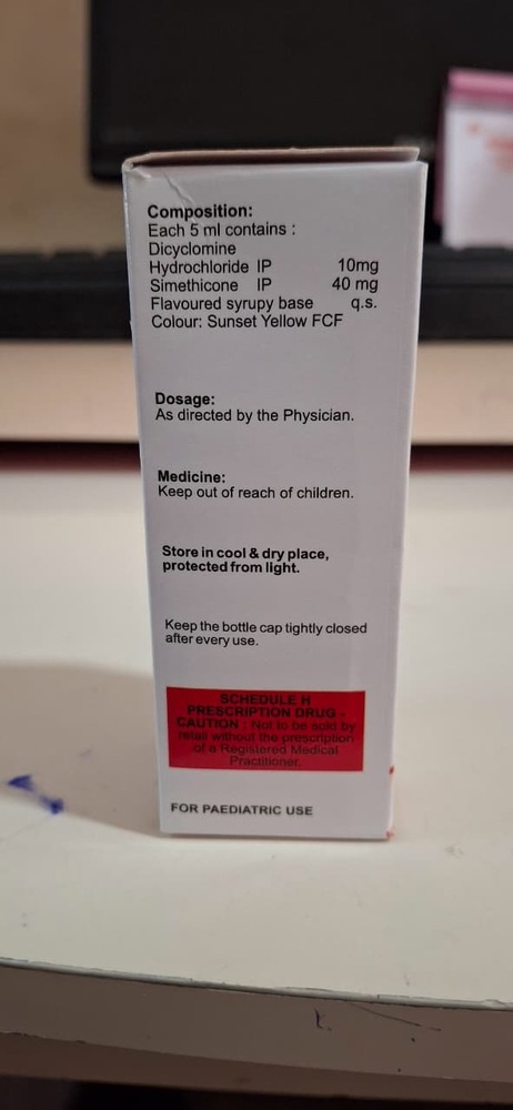 Dicyclomine Hcl + Simethicone Syrup - Drug Type: General Medicines