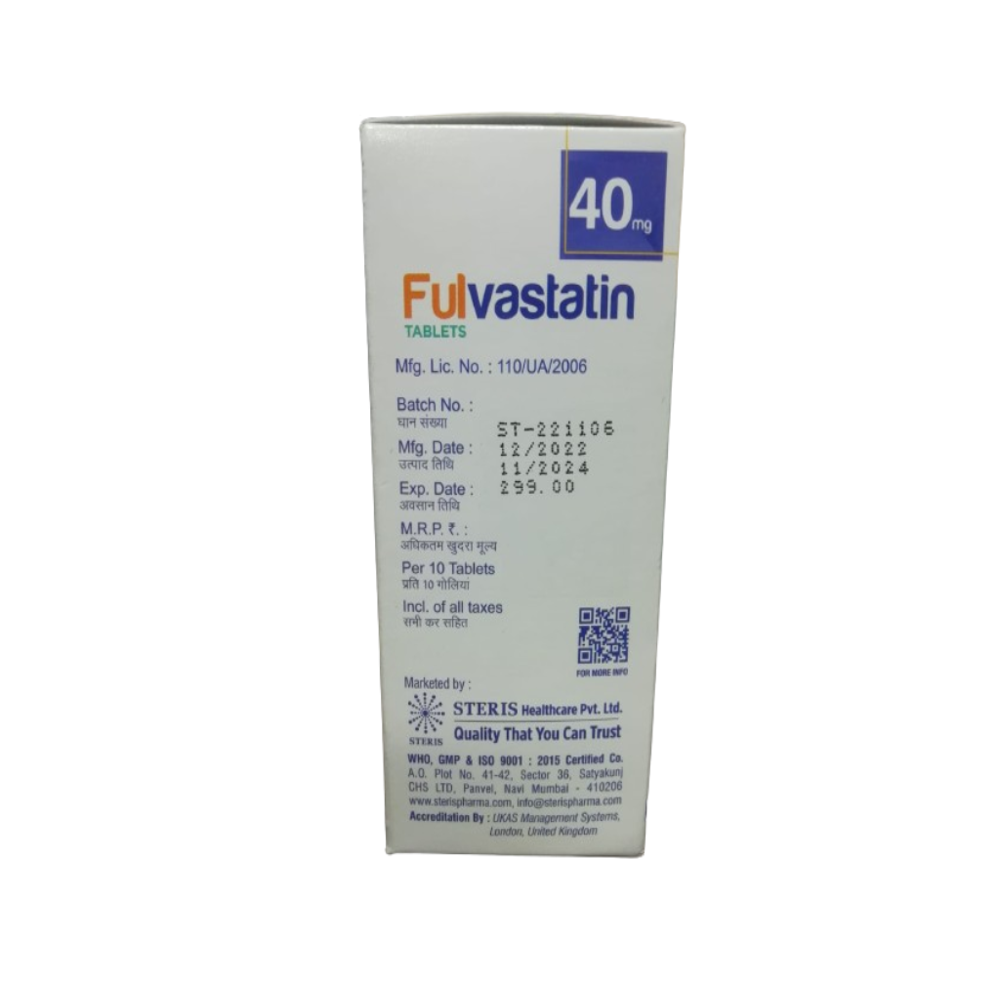 Fulvastatin 40 - Drug Type: General Medicines