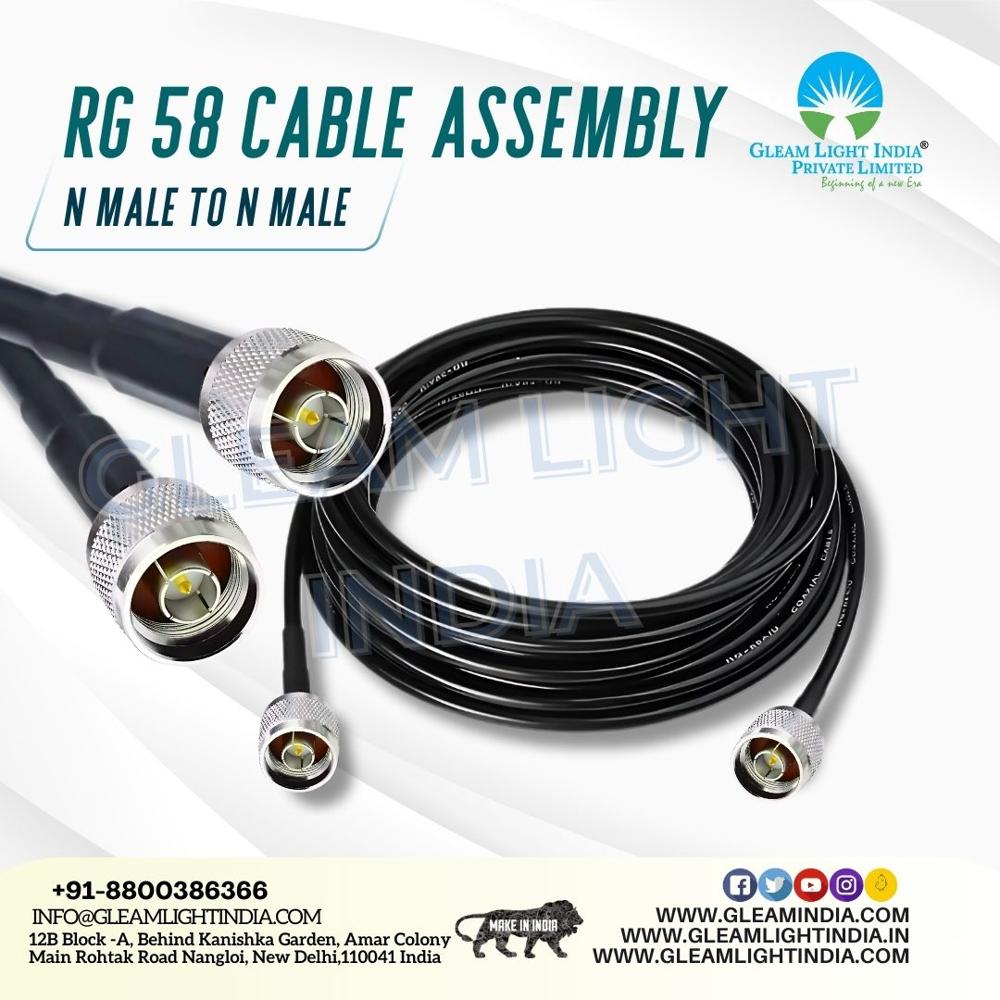 Rf Cable Assembly In Rg58 - Pvc Material, Custom Length, Black Color, Copper Shielding | Rf Connectors, High Reliability, Strong Vibration Resistance