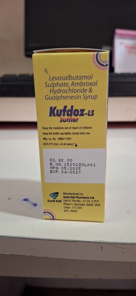 LEVOSALBUTAMOL SULPHATE + AMBROXOL HCL + GUAIPHENESIN SYRUP JUNIOR 60 ML (MONO)