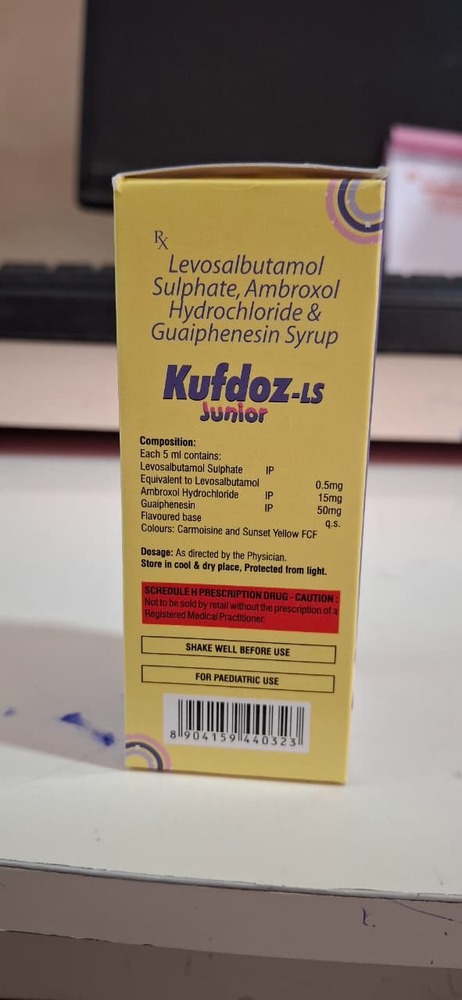 LEVOSALBUTAMOL SULPHATE + AMBROXOL HCL + GUAIPHENESIN SYRUP JUNIOR 60 ML (MONO)