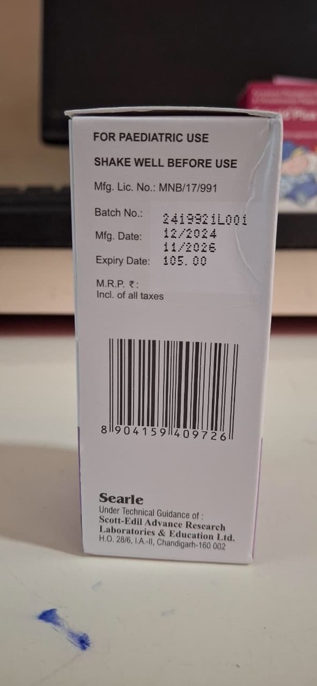 Mefenamic Acid + Paracetamol Suspension Syrup 60 Ml - Drug Type: General Medicines