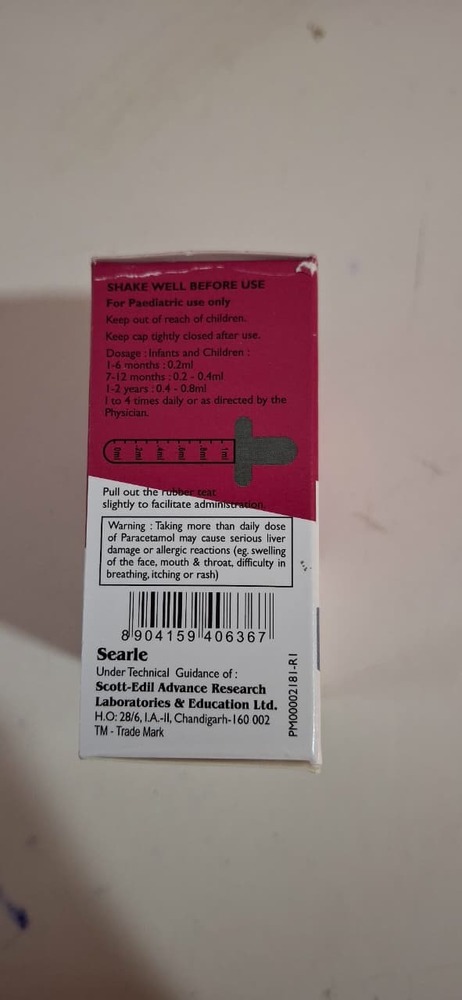 Phenylephrine Hcl + Chlorpheniramine Maleate +Paracetamol Drop 15 Ml - Drug Type: General Medicines