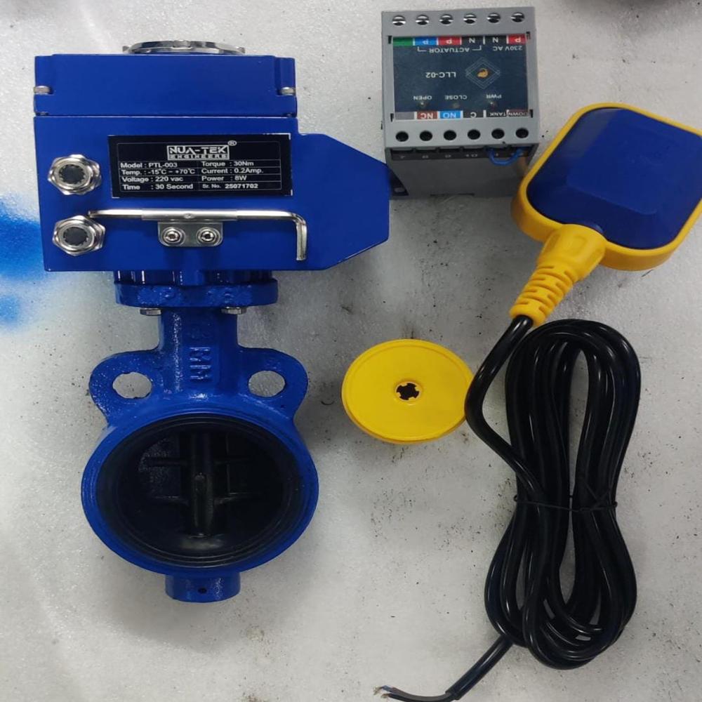 Motorised (Electrical) Butterfly Valve - Color: Blue