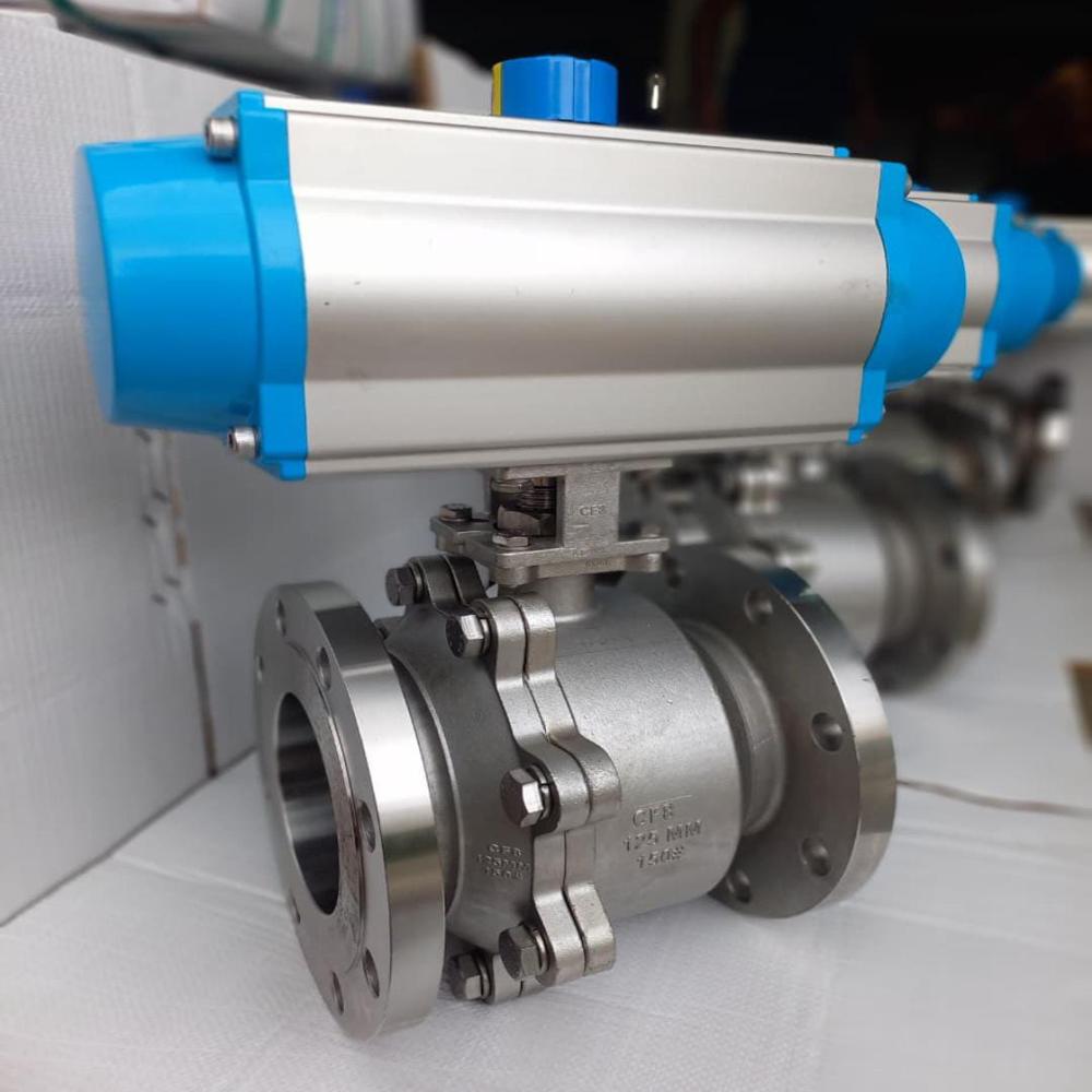 Actuator Ball Valve - Cast Iron, Standard Sizes, Silver Powder Coated | Superior Performance, Automated Flow Control for Industrial Use