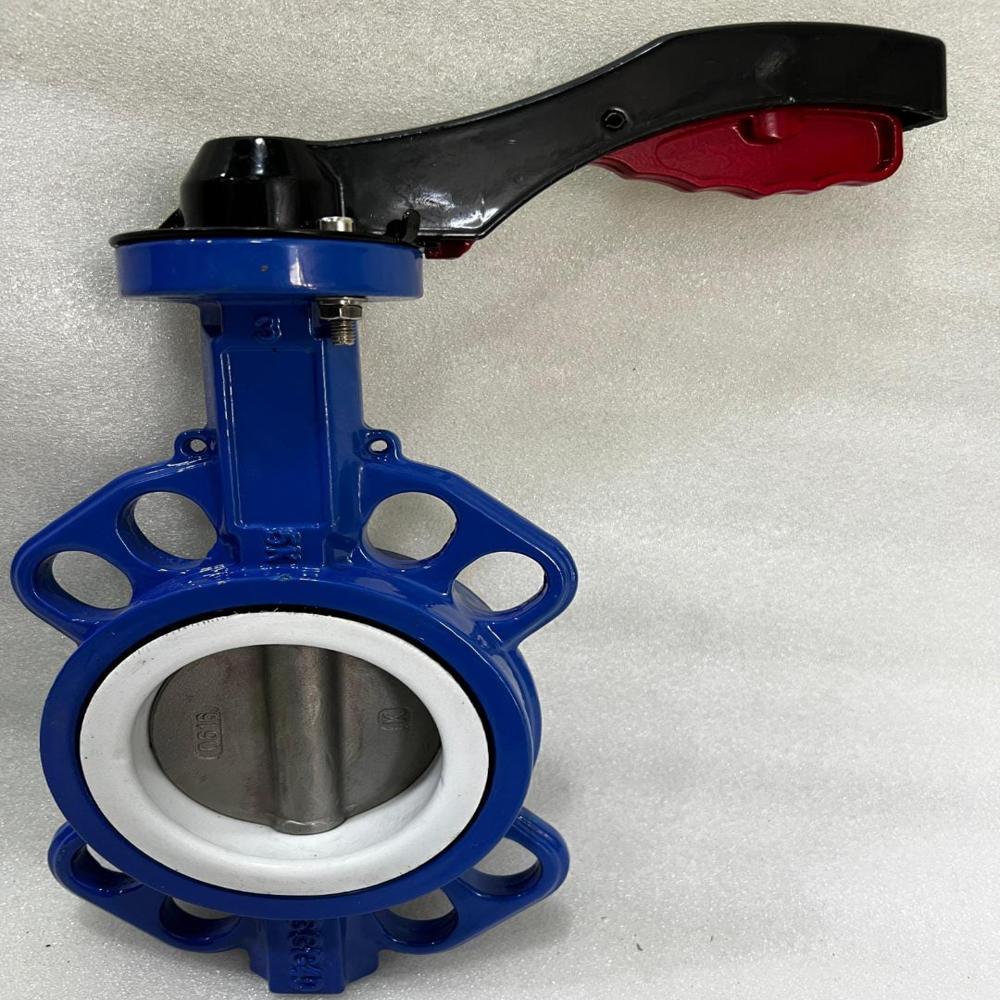 Tef-Lon Seat Butter Fly Valve - Color: Blue