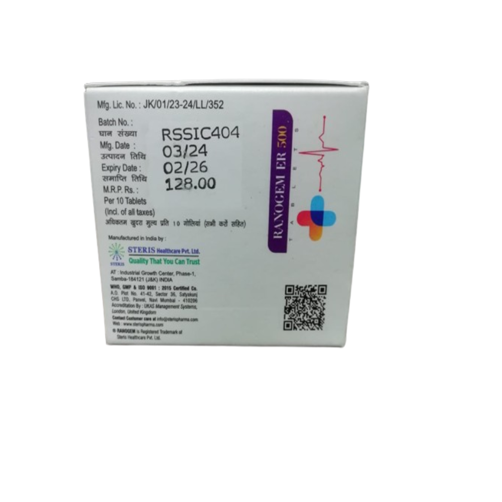 Ranolazine ER 500 mg