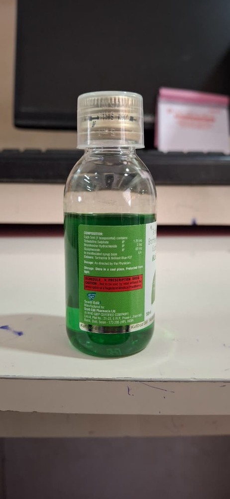 Terbutaline Sulphate+ Bromohexine Hcl + Guaiphenesin Syrup 50 Ml (Green) - Drug Type: General Medicines