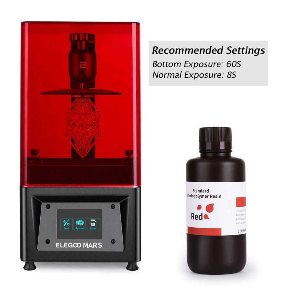 ELEGOO Standard Red Resin High Precision Photopolymer for 3D Printers